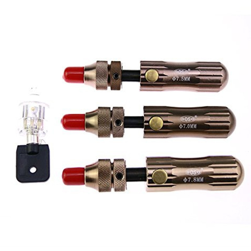 7 Pin Tubular Pick Tool 3 in 1 Lock Pick Tools 7.00MM 7.5MM 7.8MM with Transparent Plum Flower Lock Cylinder Locksmith Tools