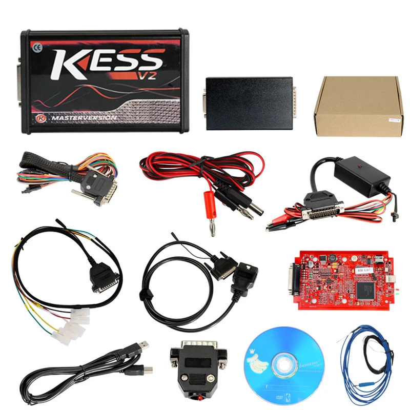 V5.017 Kess V2 Master V2.80 V2.53 Plus 4 LED Ktag 7.020 V2.2.5 ktag and kess full set Red PCB Online Version ECU Programmer