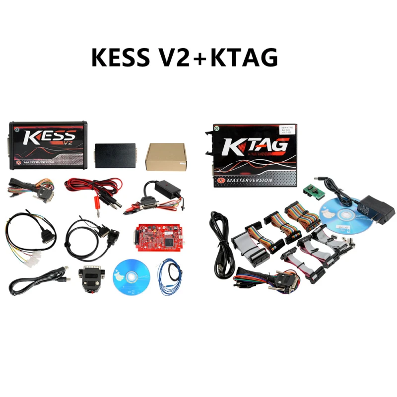 V5.017 Kess V2 Master V2.80 V2.53 Plus 4 LED Ktag 7.020 V2.2.5 ktag and kess full set Red PCB Online Version ECU Programmer