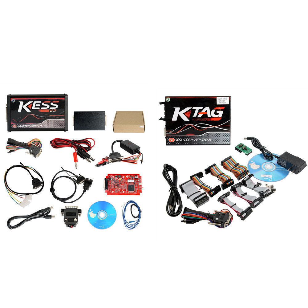 V5.017 Kess V2 Master V2.80 V2.53 Plus 4 LED Ktag 7.020 V2.2.5 ktag and kess full set Red PCB Online Version ECU Programmer