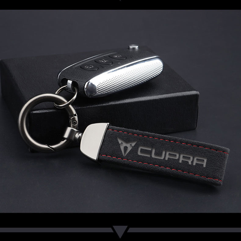 New Alcantara Leather Car Styling Keychain Car Logo Key Chain For Cupra Formentor Cupra Leon BORN MK3.5 Ateca Mii SC Cupra R car