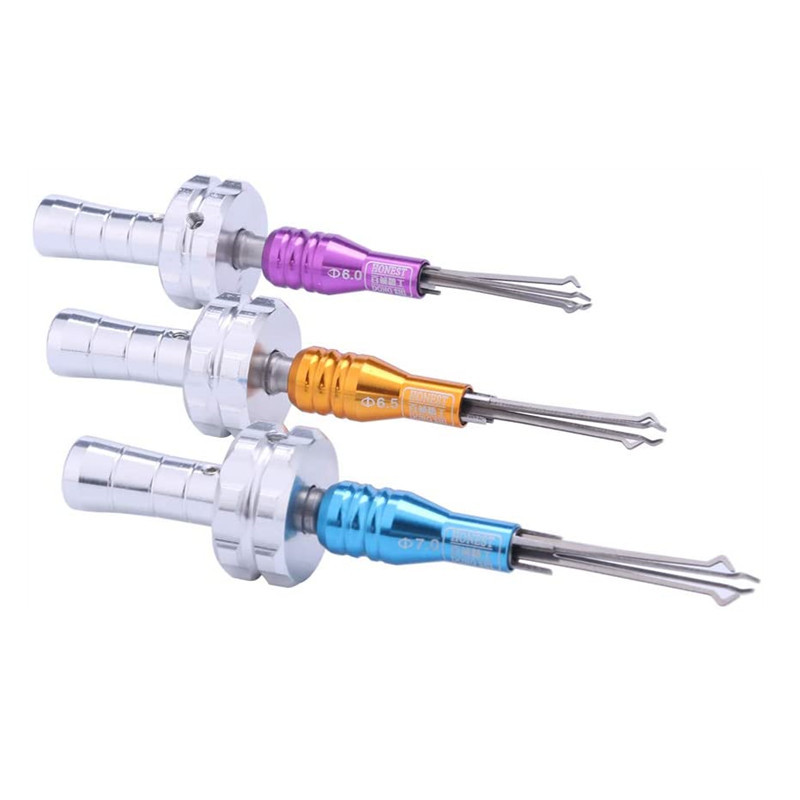 3Pcs Cross Lock Pick Tool with Long Handle 6.0mm 6.5mm 7.0mm Adjustable Cross Lock Pick Set Locksmith Tools