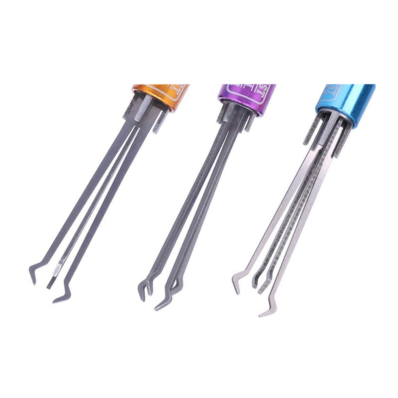 3Pcs Cross Lock Pick Tool with Long Handle 6.0mm 6.5mm 7.0mm Adjustable Cross Lock Pick Set Locksmith Tools