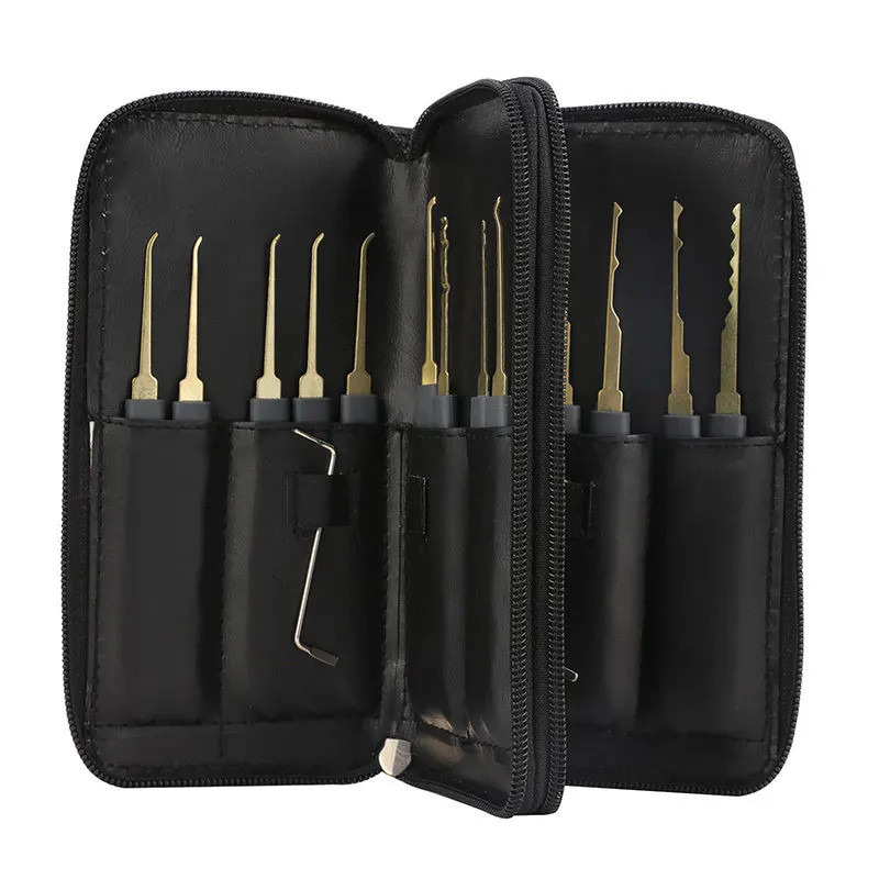 24pcs GOSO Lock Pick Set Practice Lock Picking Tools with Transparent Training Padlock for Lockpicking Guide for Beginner and Locksmith Training