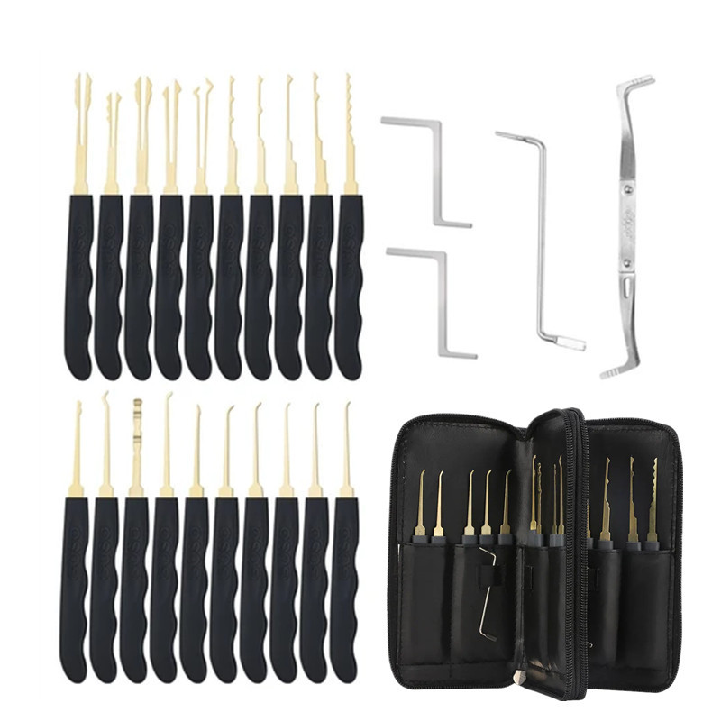24pcs Hook Lock Pick Tool Lock Pick Set Practice Lock Picking Set with Plastic Bag