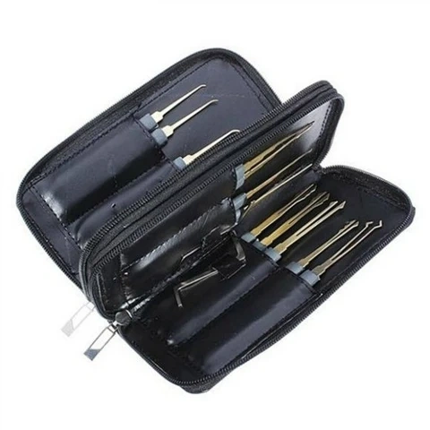24pcs GOSO Lock Pick Set Practice Lock Picking Tools with Transparent Training Padlock for Lockpicking Guide for Beginner and Locksmith Training