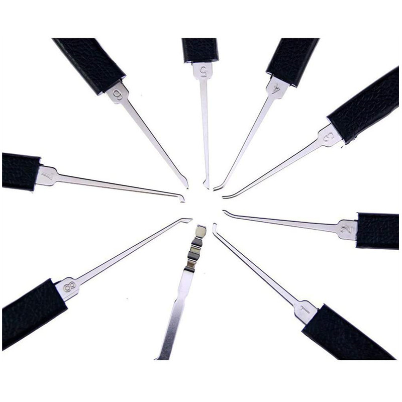 9PCS Stainless Steel Lock Picks Set Lock Picking tool Lock Pick Tools Set Lock Opener Locksmith Tools