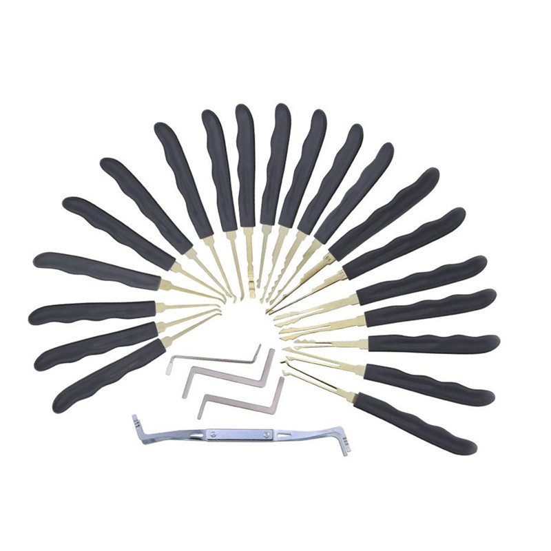 24 Piece GOSO Lock Picking Tool Set LockSmith Practice Lock Pick Tool Set with Transparent Padlock Credit Card Lock Pick Set