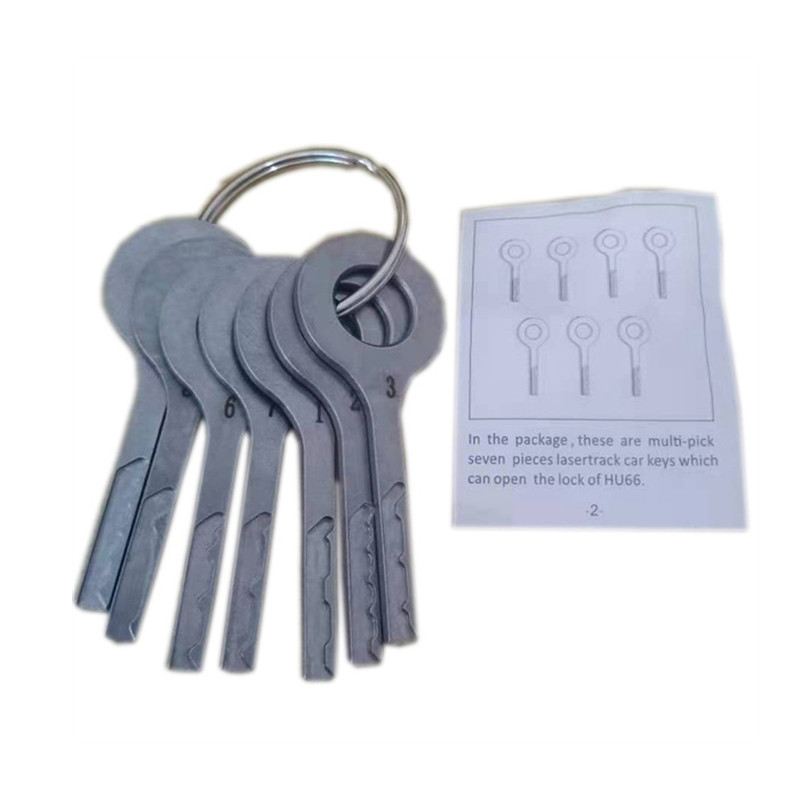7pcs Multi-pick Lasertrack Car Keys HU66 Lock Pick Tools Set for VW Auto Locksmith Tools