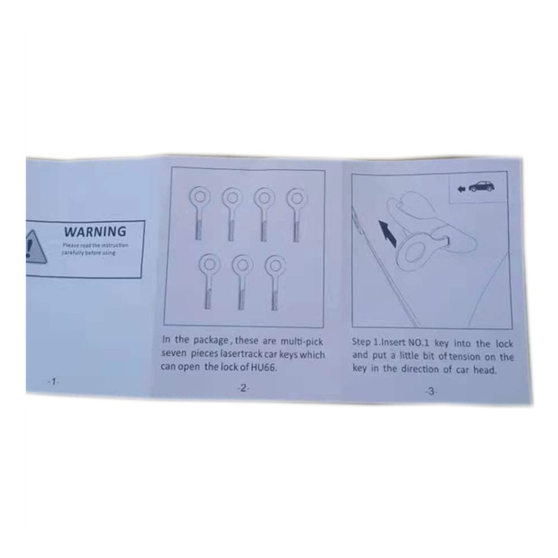 7pcs Multi-pick Lasertrack Car Keys HU66 Lock Pick Tools Set for VW Auto Locksmith Tools