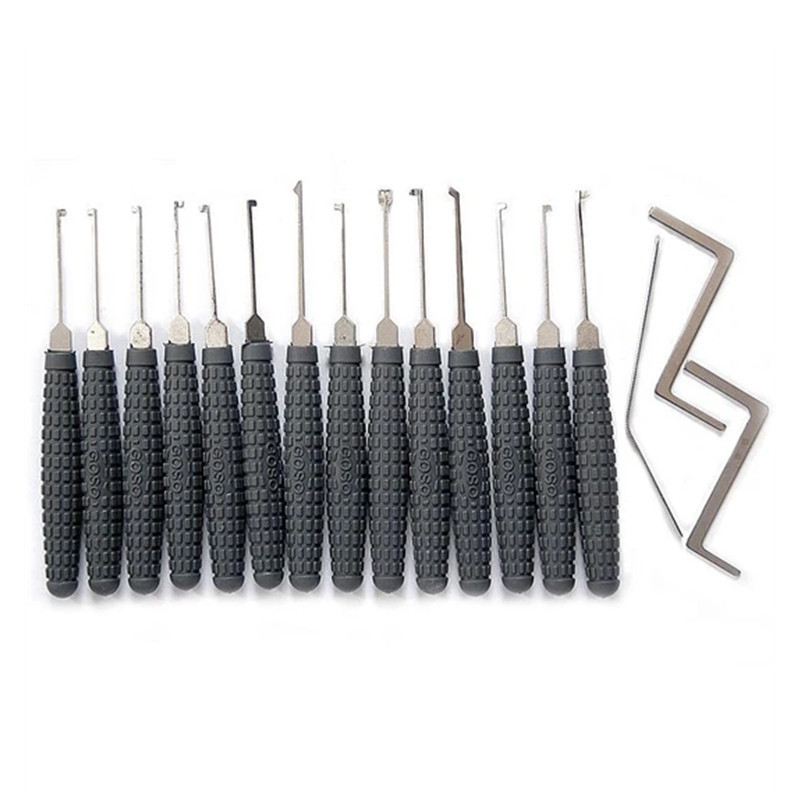 Goso 14pcs Dimple Lock Pick Set with Round Handle Auto Smart Used Lock Pick Tool