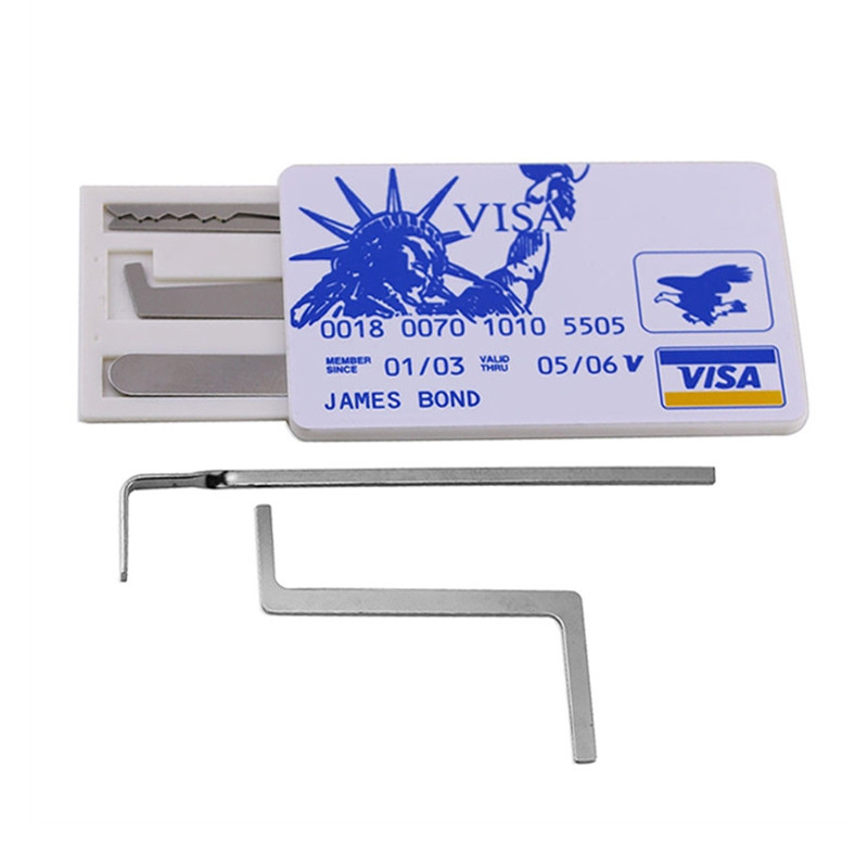 Credit Card Lock Pick Set 8pcs Portable Lock Pick Tool Kit for Locksmith Practice