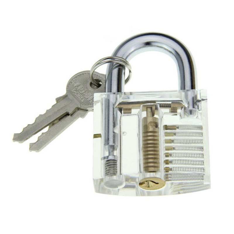 Practice Padlock + Credit Card Lock Pick Tool + Padlock Shims + Double Heads Comb Lock Pick Set Locksmith Tools