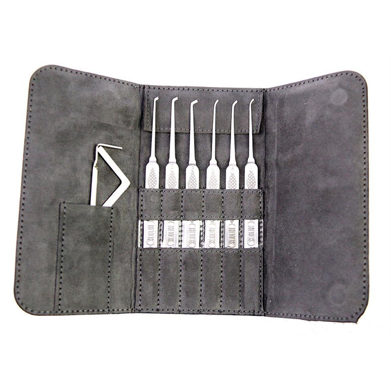 6pcs HUK Super Lock Picks Set Locksmith Tools Stainless Steel Lock Pick Tool Lockpick Lock Picking Set