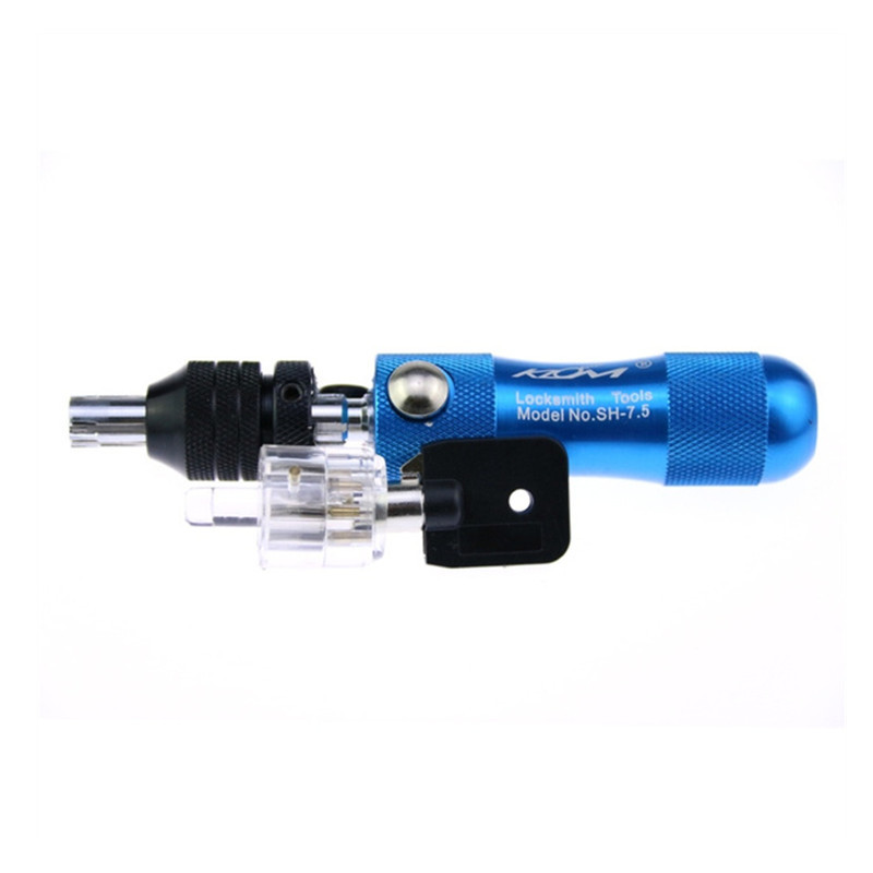 KLOM Tubular Pick Tool 7.5mm Adjustable Tubular Lock Pick Tools  + 7 pin Transparent Tubular Lock