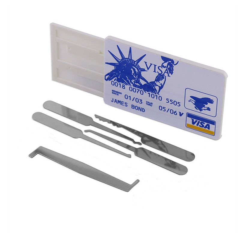 Mini Credit Card Lock Pick Set Lock Pick Kit Practice Lock Training Set Locksmith Tools