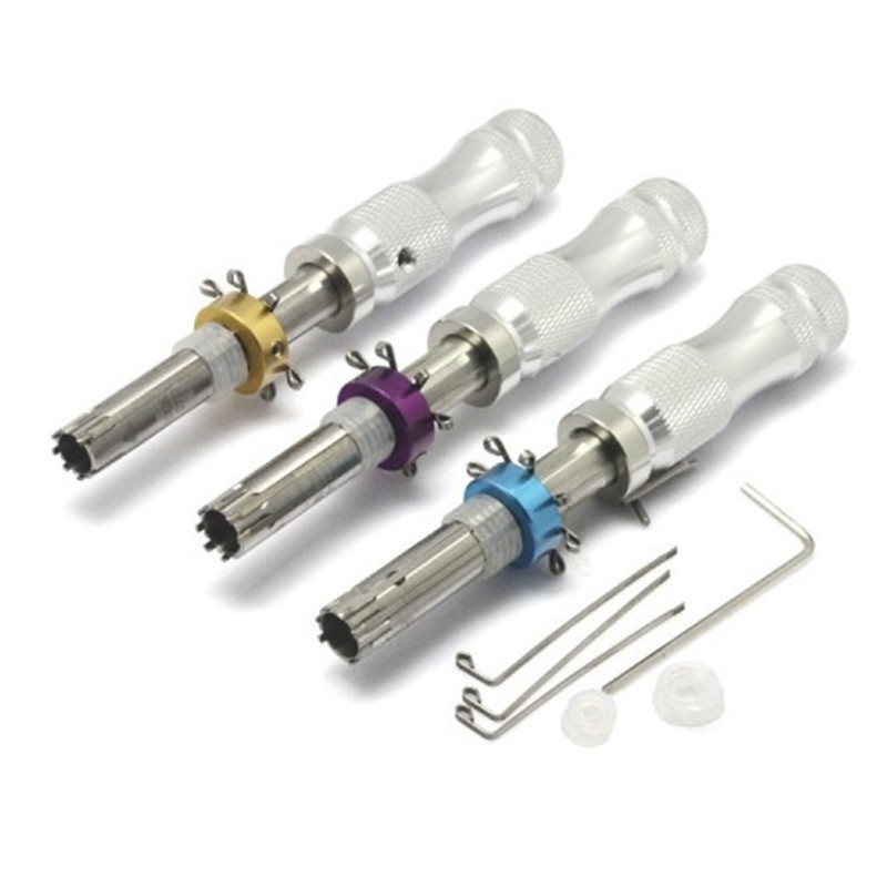 HUK Tubular Lock Pick Tool + 7 pin Transparent Plum Flower Lock Cylinder Locksmith Tools