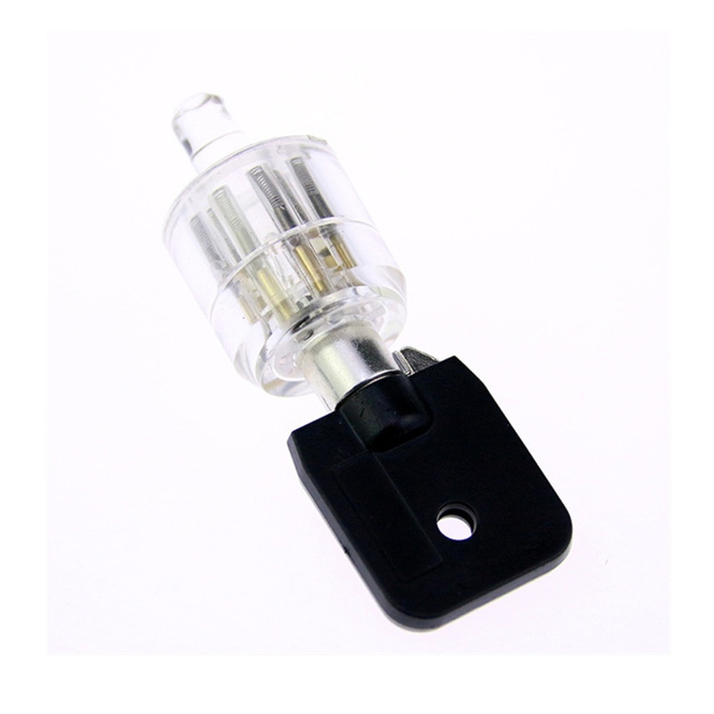 HUK Tubular Lock Pick Tool + 7 pin Transparent Plum Flower Lock Cylinder Locksmith Tools