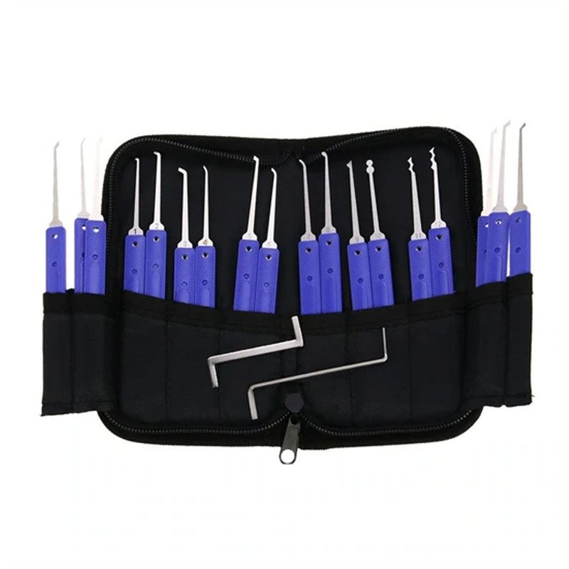 KLOM 18 Pieces Crochet Lock Pick Set Auto Locksmith Tool