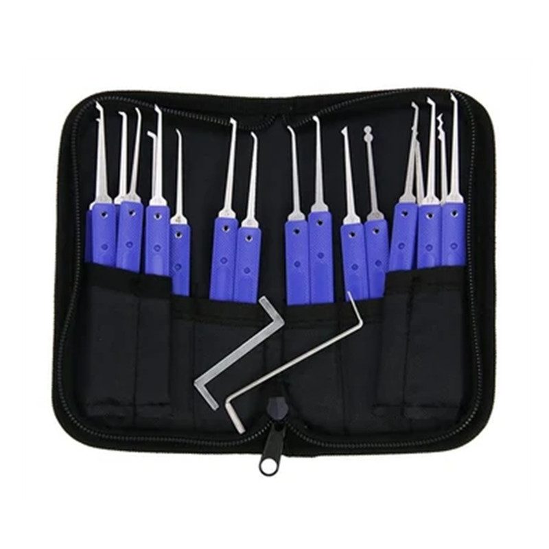 KLOM 18 Pieces Crochet Lock Pick Set Auto Locksmith Tool