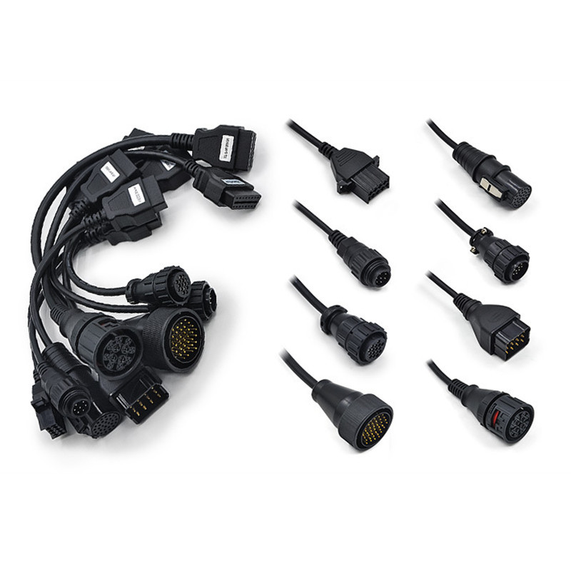 8pcs Full Set OBD2 Truck Cables Adapter Connector For Autocom CDP DS150E TCS Truck Diagnostic Cables