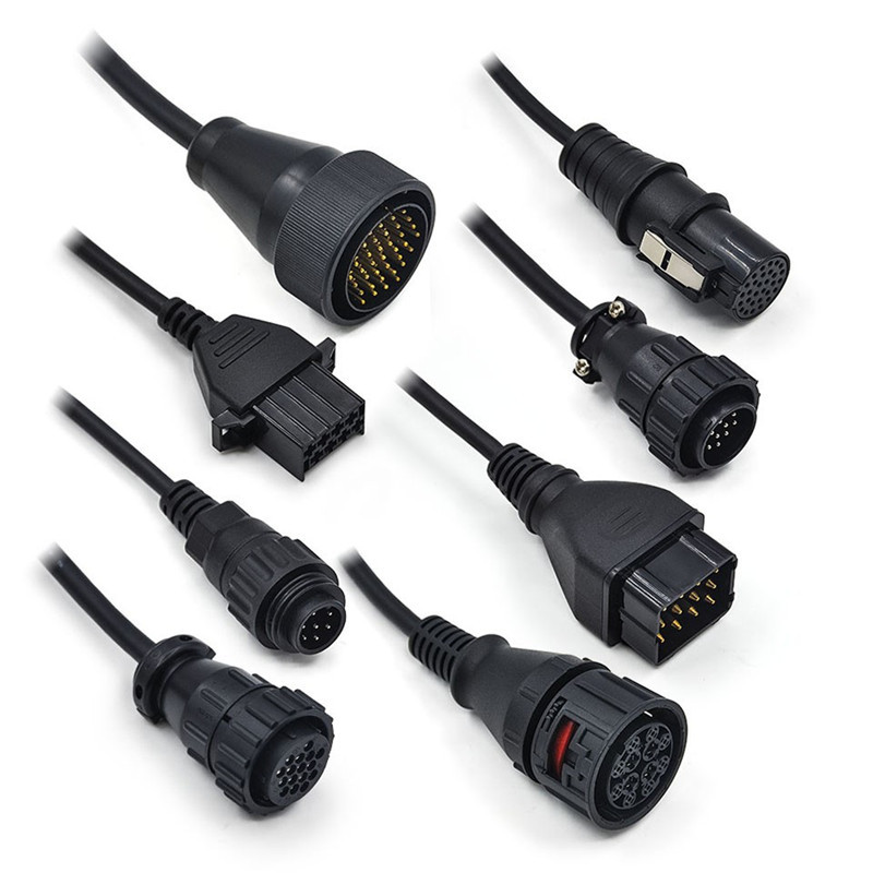 8pcs Full Set OBD2 Truck Cables Adapter Connector For Autocom CDP DS150E TCS Truck Diagnostic Cables