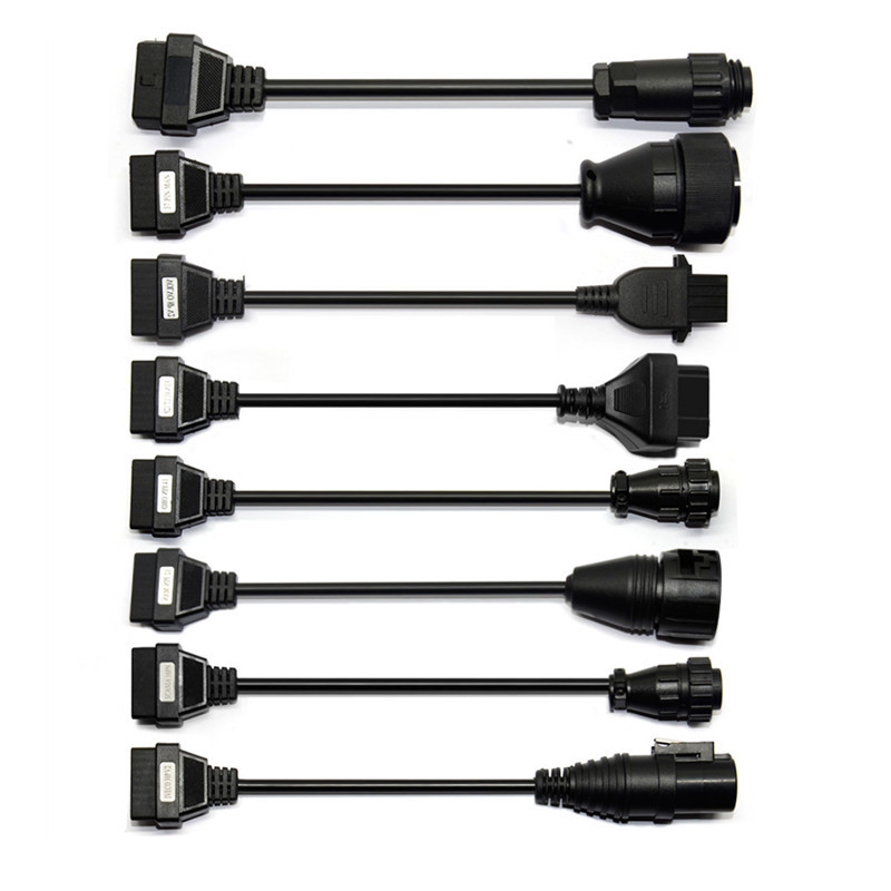 8pcs Full Set OBD2 Truck Cables Adapter Connector For Autocom CDP DS150E TCS Truck Diagnostic Cables