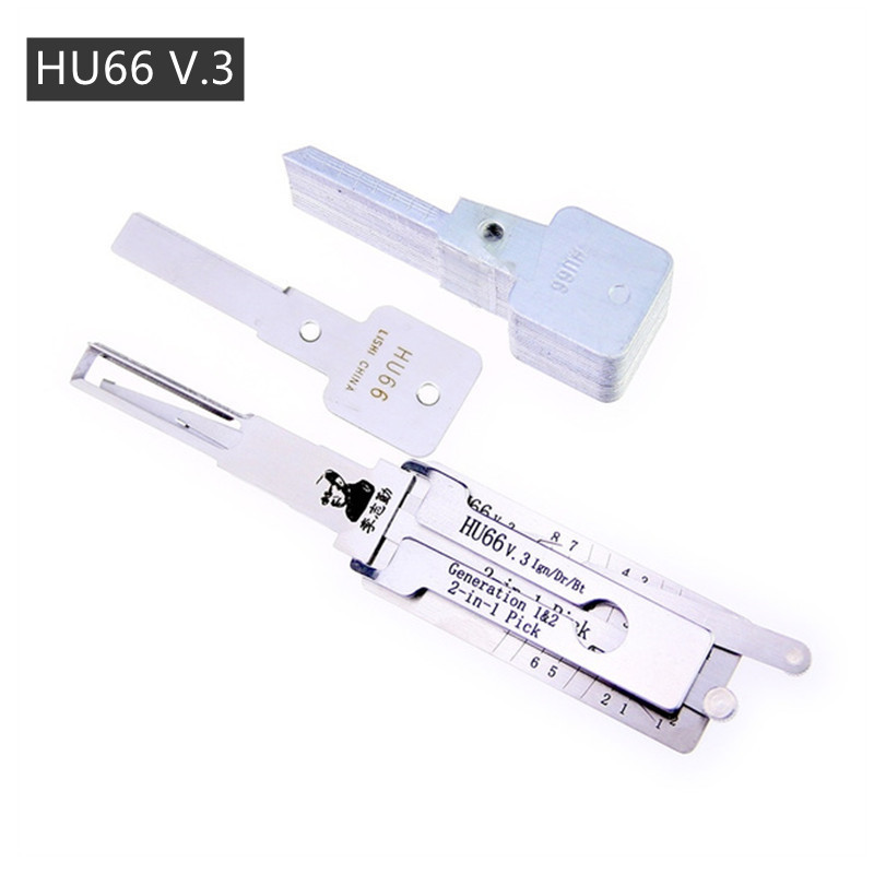 Lishi HU66 V.3 2 in 1 Lock Pick Set Car Door Opener Tool HU66 Decoder Lock Pick Tool Auto Locksmith Tools