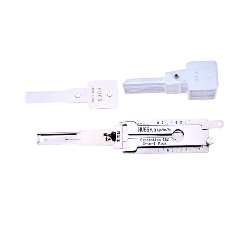 Lishi HU66 V.3 2 in 1 Lock Pick Set Car Door Opener Tool HU66 Decoder Lock Pick Tool Auto Locksmith Tools