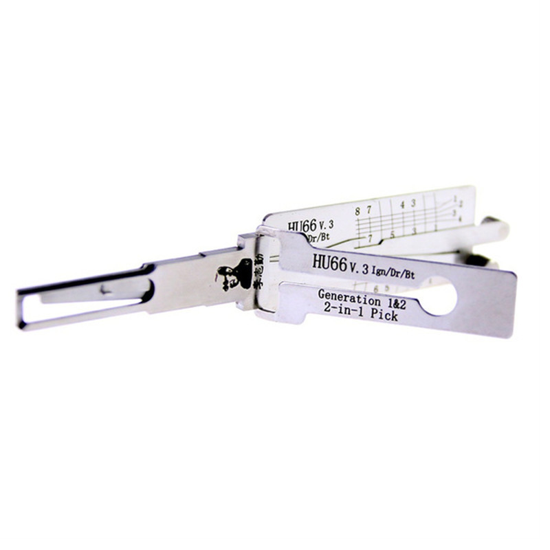 Lishi HU66 V.3 2 in 1 Lock Pick Set Car Door Opener Tool HU66 Decoder Lock Pick Tool Auto Locksmith Tools