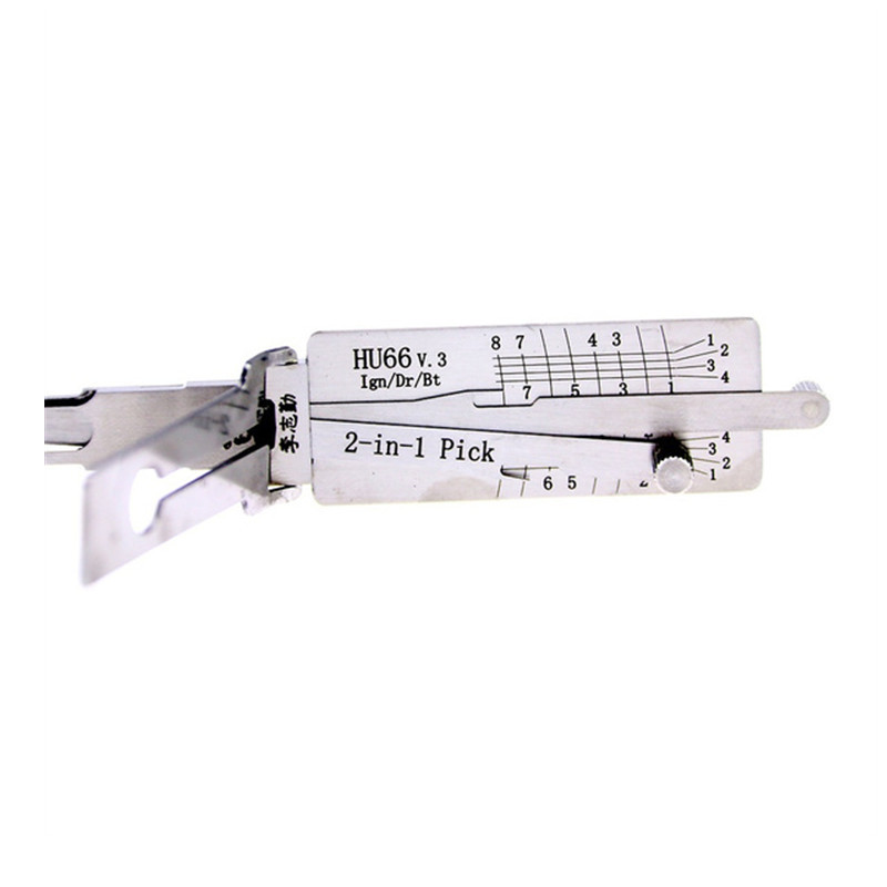 Lishi HU66 V.3 2 in 1 Lock Pick Set Car Door Opener Tool HU66 Decoder Lock Pick Tool Auto Locksmith Tools