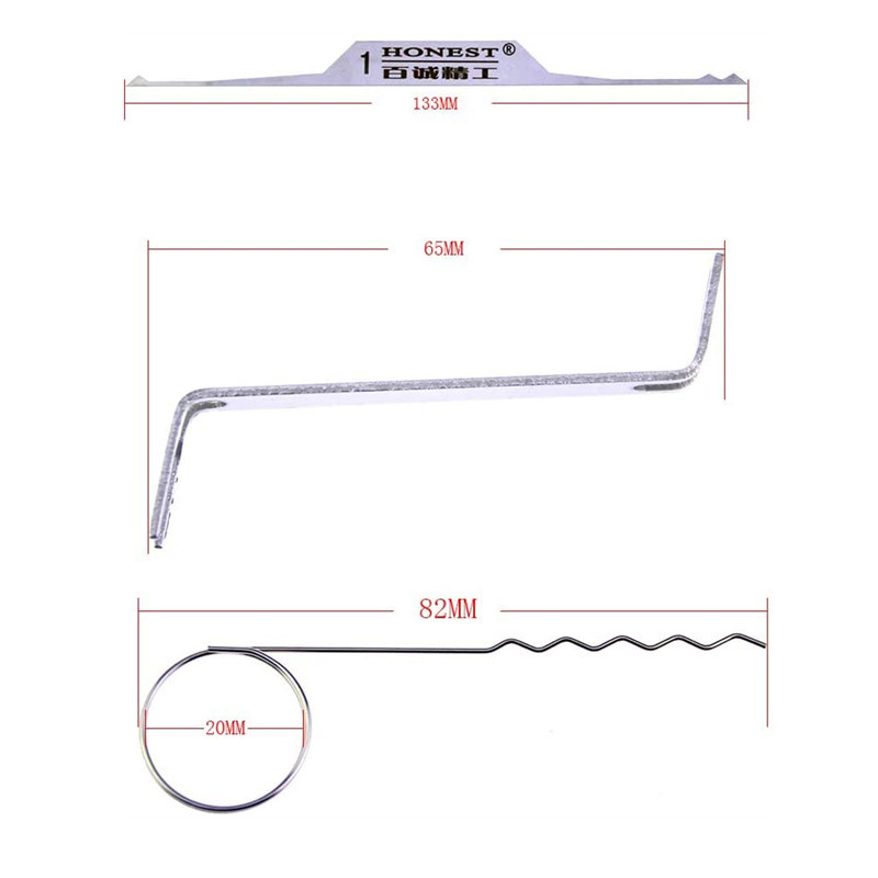 17pcs Double-end Rake Lock Pick Set Civil Lock Pick Tool Locksmith Tools