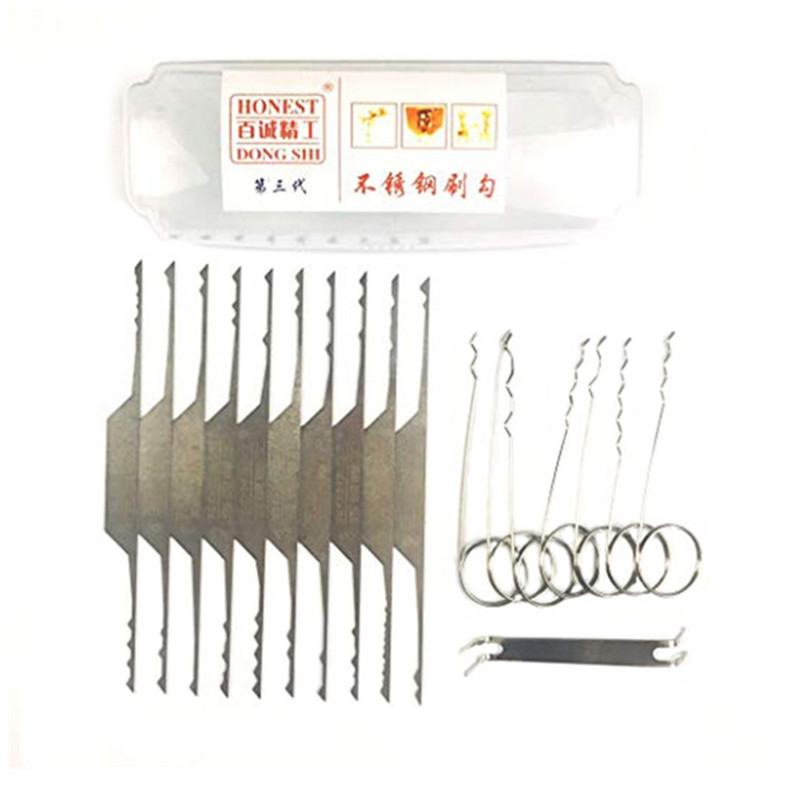 17pcs Double-end Rake Lock Pick Set Civil Lock Pick Tool Locksmith Tools