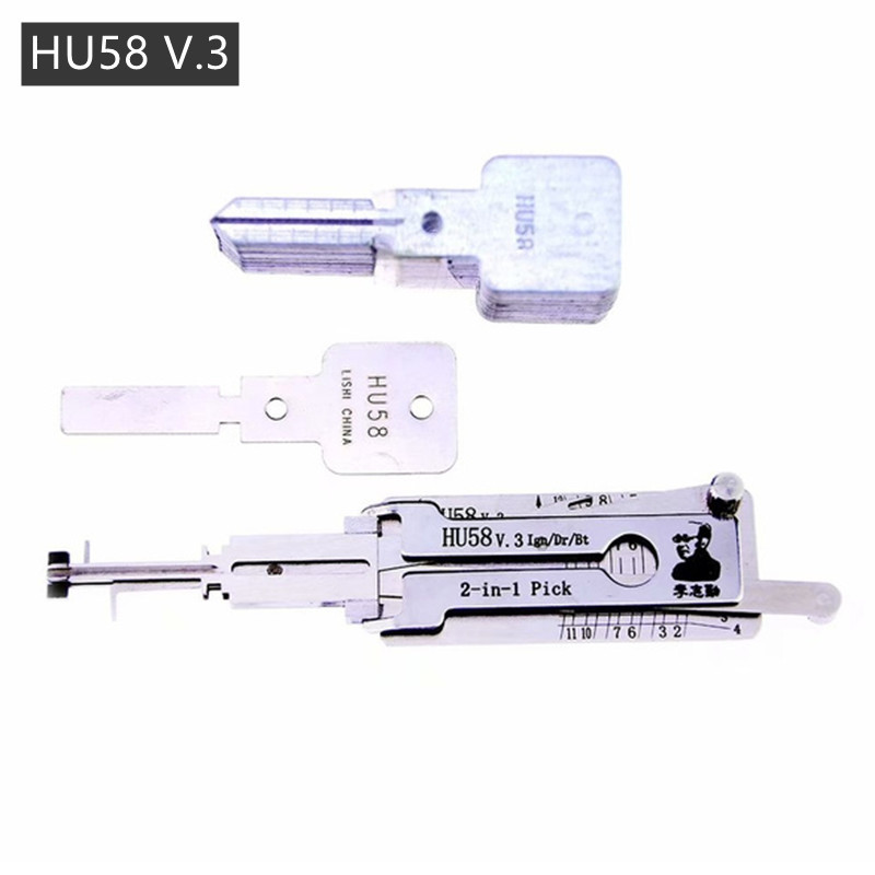 Lishi HU58 V.3 2 in 1 Lock Pick and Key Decoder Tools for Old BMW Auto Locksmith Tools