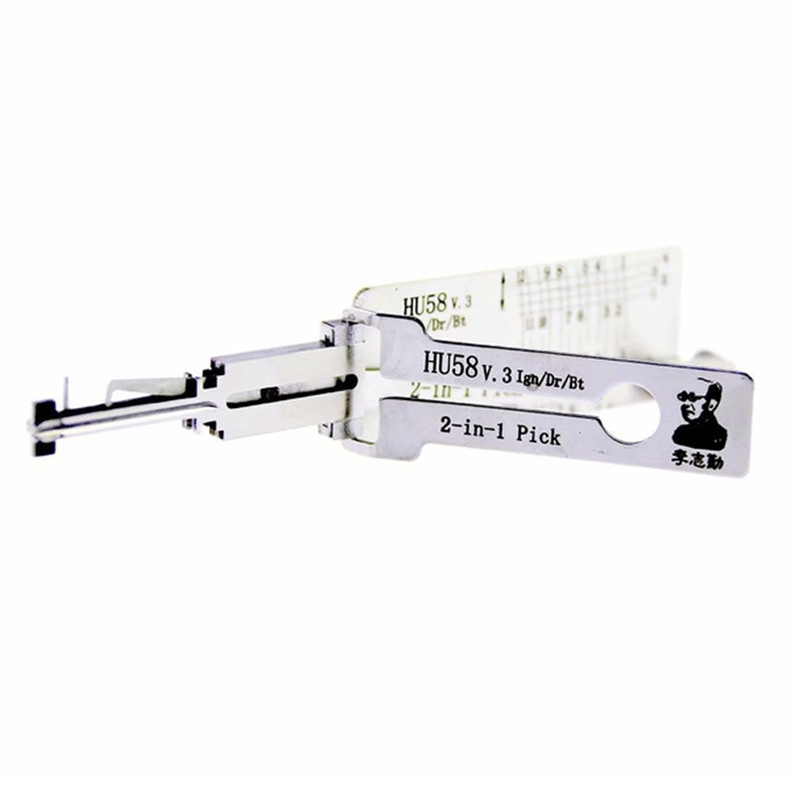 Lishi HU58 V.3 2 in 1 Lock Pick and Key Decoder Tools for Old BMW Auto Locksmith Tools