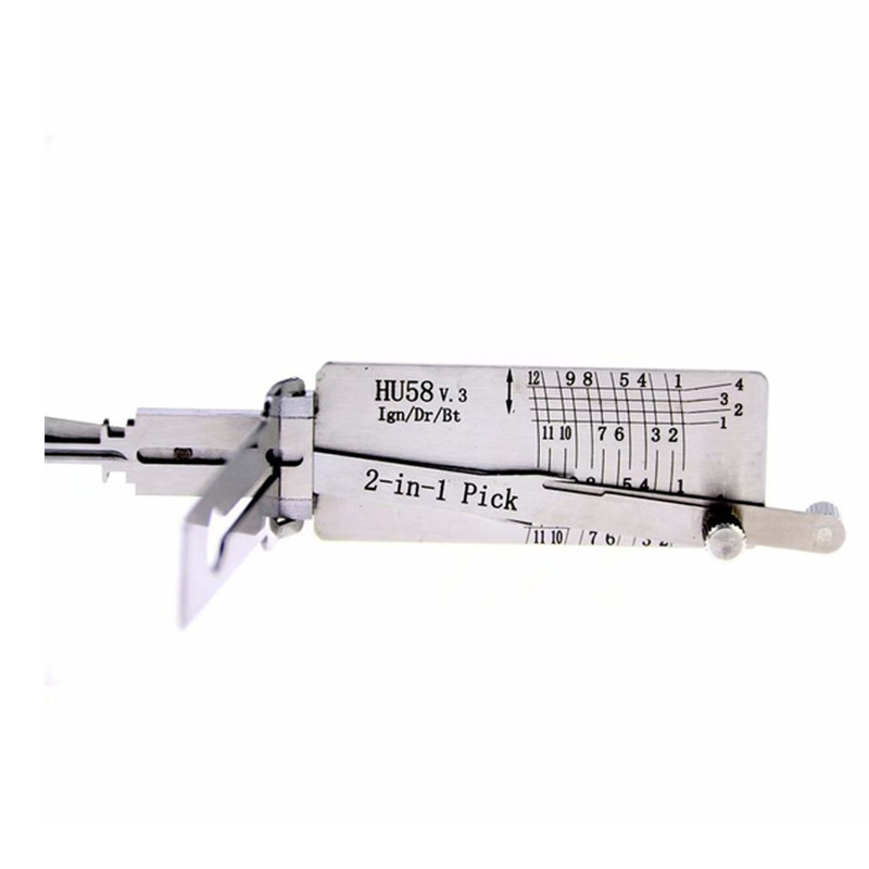Lishi HU58 V.3 2 in 1 Lock Pick and Key Decoder Tools for Old BMW Auto Locksmith Tools