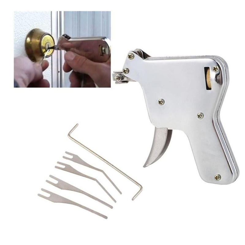 Stainless Steel Lock Pick Set Hook Lock Picks and Lock Pick Gun with a Variety of Locksmith Tools