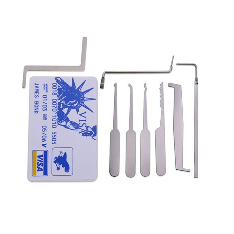 Stainless Steel Lock Pick Set Hook Lock Picks and Lock Pick Gun with a Variety of Locksmith Tools