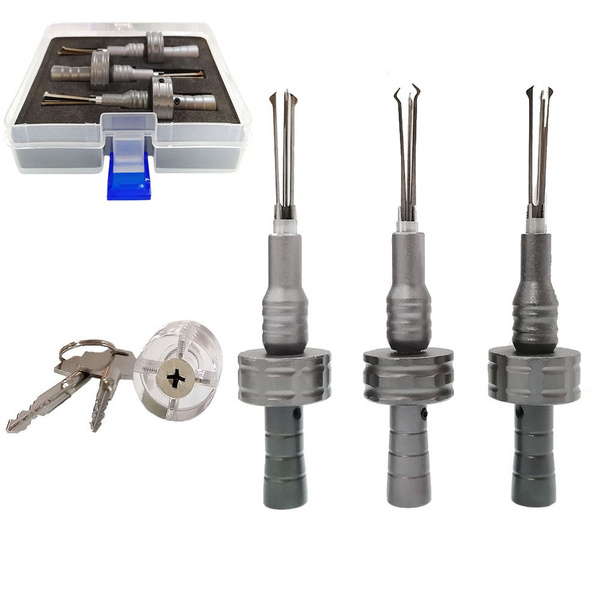 3pcs Cross Lock Quick Opening Tool Adjustable (Φ6.0mm/Φ6.5mm/Φ7.0mm) with Transparent Cross Lock and 5pcs Cross Keys