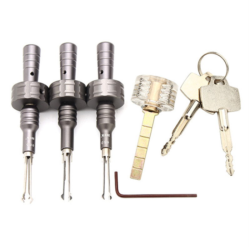 3Pcs HUK Cross Lock Pick Set Stainless Steel Cross Lock Pick Tool with Cross-shaped Practice Padlock Cross Lock with Keys