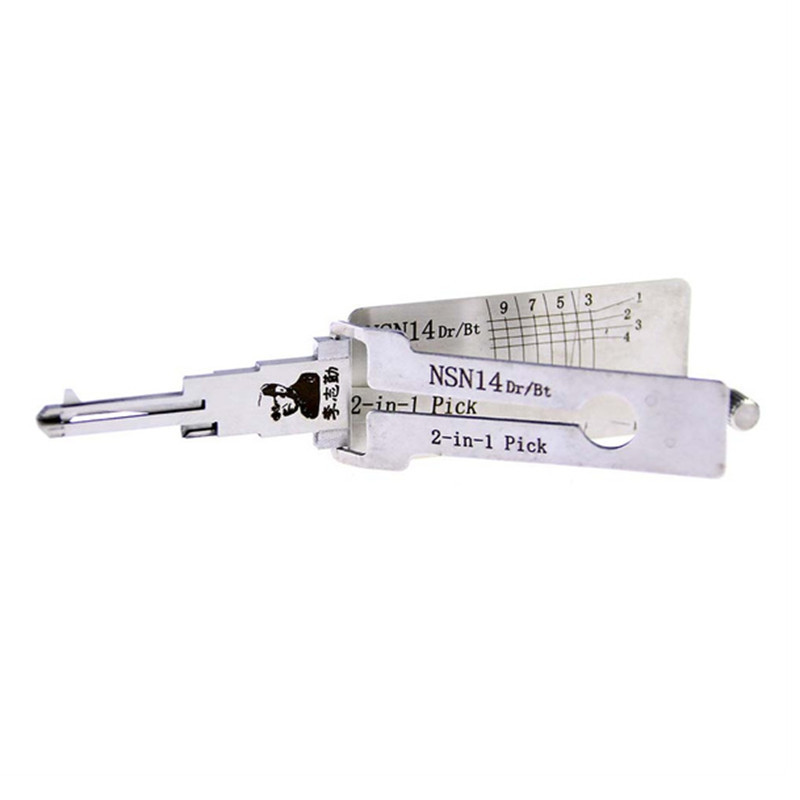 LISHI NSN14 V.2 2 In 1 Lock Pick Decoder Tools For Japan Car Lock Pick Set Auto Locksmith Tool