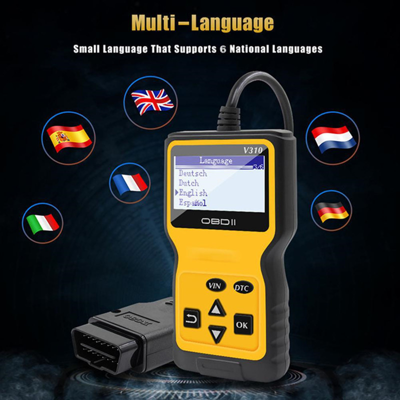 V310 Code Reader OBDII OBD2 Scanner Car Diagnostic Tool Automotive Scanner