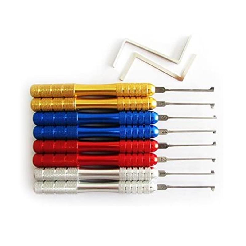 8Pcs HUK Kaba Lock Pick Tools Dimple Lock Pick Locksmith Tools for Dimple Locks with Colorful Handle