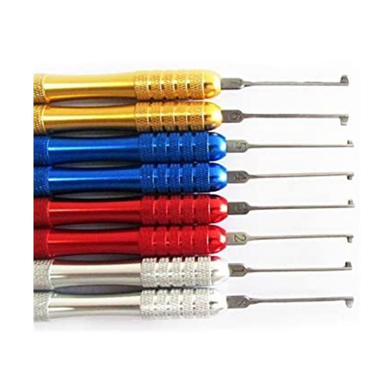 8Pcs HUK Kaba Lock Pick Tools Dimple Lock Pick Locksmith Tools for Dimple Locks with Colorful Handle