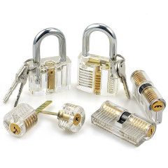 6pcs Transparent Practice Lock Set Visible Cutaway Pin Tumbler Keyed Padlock locksmith practice locks for Locksmith Beginner
