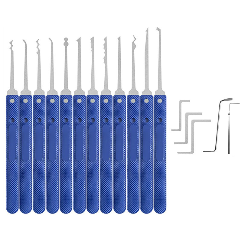 17 Piece Lock Pick Set Lockpicking Tool with Practice Padlock for Locksmith Skill Training