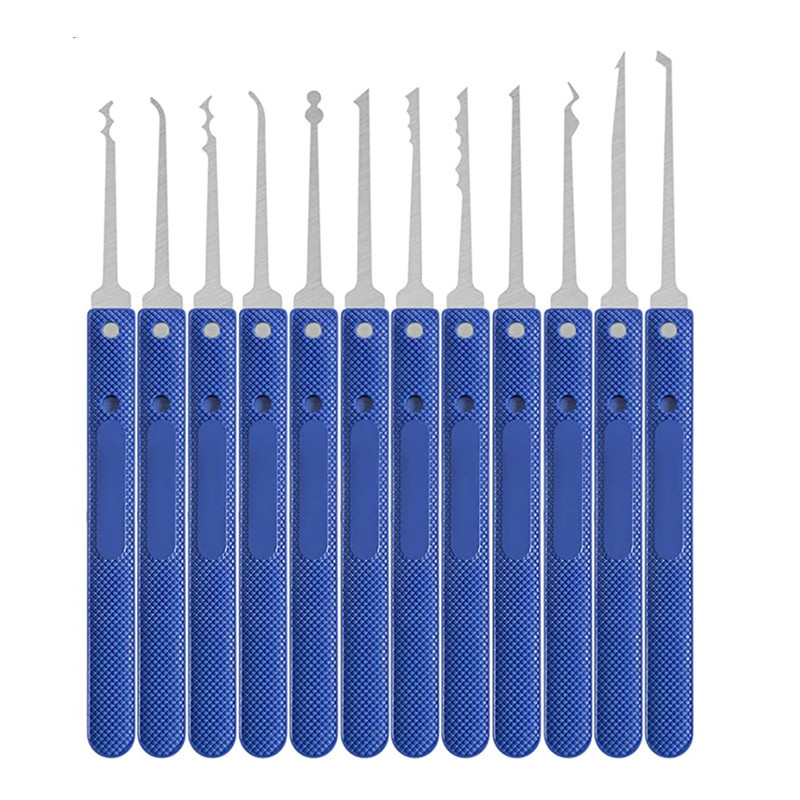 17 Pcs Lock Picking Tools Lock Extractor Tool for Locksmith Beginner Practice and Training with Leather Bag