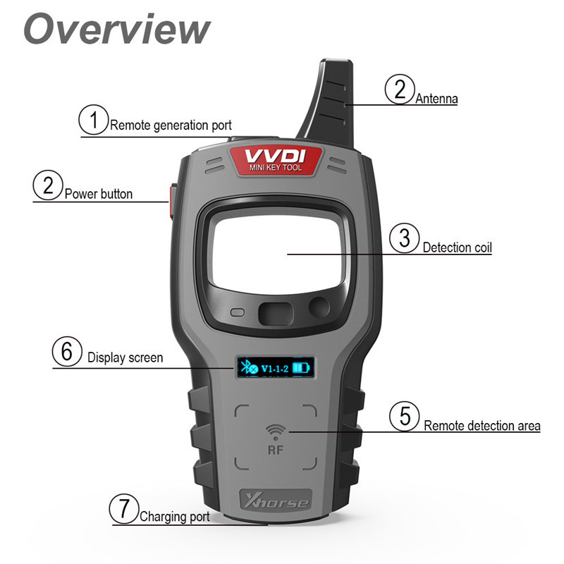Xhorse VVDI Mini Key Tool Remote Key Programmer Key Cloner Tester and Generator Global Version