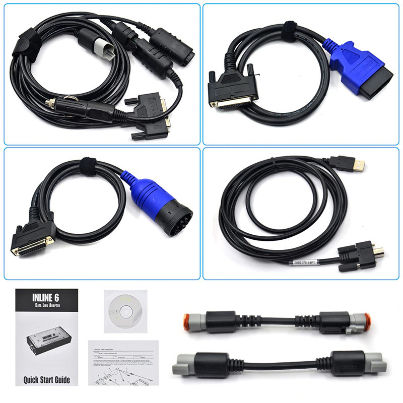 Cummins Inline 6 Data Link Adapter Diagnostic Tool Cummins Diesel Engine Truck Scanner with V7.62 Software and Plastic box
