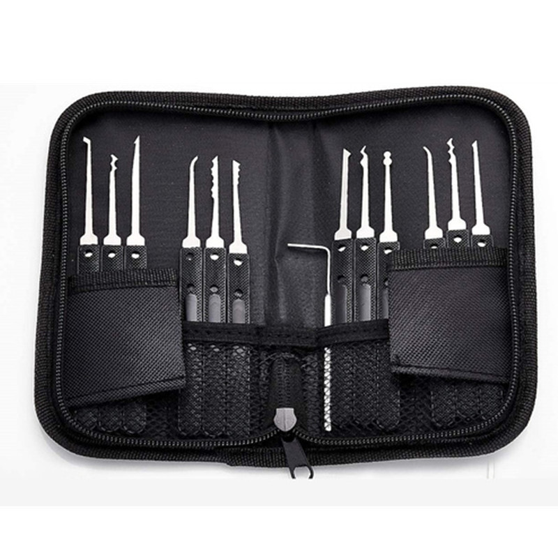 22pcs Lock Picking Tools Credit Card Lock Pick Set with 3 Transparent Practice Padlock for Locksmith Training
